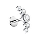 PIERCING Titanium CLUSTER náušnica s priehľadnými zirkónmi Helix 1,2/8