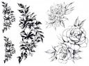 Sada 2x Dočasné tetovanie kvety ruže od prsníka
