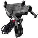 Univerzálny hliníkový držiak telefónu na motorku + USB QC3.0 nabíjanie