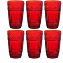 Súprava 6 pohárov 330 ml so vzorom (červená)