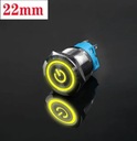 SPDT On-On tlačidlový spínač kovový 22mm LED 12V 24V bi