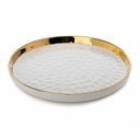 Okrúhly dekoratívny tanier tanier z bieleho zlata 26