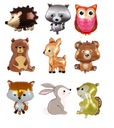 Sada fóliových balónov Forest Animals, 9 ks