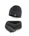 Poľský pánsky set CAP + SCARF grafit melange