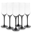 Poháre na šampanské Prosecco Rubin Black 220ml