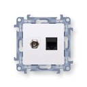 Zásuvka Simon 10 Ant+com F + RJ45 kat.5e biela