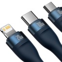 Kábel Baseus 3v1 USB-C Lightning 100W 1,5 MicroUSB