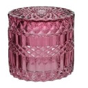 Dekoratívna sklenená nádoba, výrazná ružová, 9,5x8,5cm