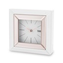 HODINY BIELE ŠAMPANSKÉ SKLENENÉ 18cm STOJACÍ BUDÍK