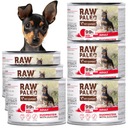 SET Mokré krmivo pre psov RAW PALEO Dospelý hovädzí králik 6x200g