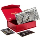 Strieborná priestranná dámska peňaženka Rovicky snake skin