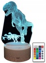 3D LED DINOSAUR T-REX JURASSKÁ PARKOVÁ LAMPA 16 FAREB + DIAĽK.