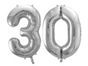K 30. NARODENINÁM 34 STRIEBORNÝCH BALÓNOV 34'' 2 ks