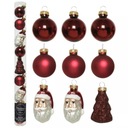 Sklenené ozdoby na vianočný stromček Santa Claus Vianočný stromček 9 kusov Bordové ozdoby na vianočný stromček