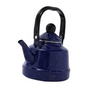 Retro smaltovaný čajník s objemom 1,7 l kompatibilný s kuchyňou v modrej farbe