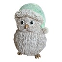 Vianočná sova so zeleným klobúkom 18 cm