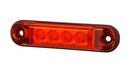 Predné svietidlo 4 LED 12V 24V červené slim Horpol