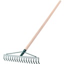 KOVOVÉ HRABLE NA LÍSTIE TRÁVY 16 ZUBOV 137cm