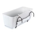 Kvetináč Balkónový box s rukoväťou biela 400