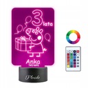 3D LED nočná lampa 3. narodeniny Peppa Pig Gravírované