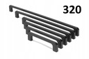 Rovná čierna matná nábytková rukoväť, 320 mm