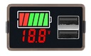 INDIKÁTOR NABITIA BATÉRIE 12V-72V Li-ion Li-FePO4 NABÍJAČKA 2x USB