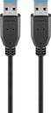 Kábel USB 3.0 Superspeed, čierny, 3 m