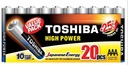 Alkalické batérie Toshiba, HPA LR03GCP MP-20 – 20 ks.