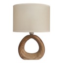 Béžová stolová lampa imitácia dreva GOLF E14 ORECH