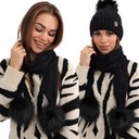 SET ALPACA ČIAPKA ŠÁL TEPLEJ ČIERNA 2513