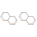 Nástenná polica Čierna Hexagon Drevená Rovná 2 KS