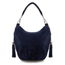 Semišová taška BAG so strapcami, NAVY MODRÁ
