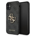 Veľké kovové logo Guess 4G – puzdro na iPhone 11 (sivé)