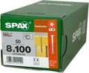 Skrutky WIROX do drevených konštrukcií, kužeľová hlava 8x100mm SPAX balenie 50 ks.