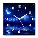 Pekné sklenené tiché nástenné hodiny Sky at night 30x30