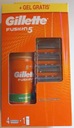 Gillette Fusion5 / 4 vložky + gél Sensitive Ultra