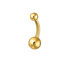 SS316L GOLD PVD banán 1,6x10 guličiek 4/6 Krúžok na brucho s MINI guľôčkami