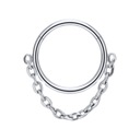 PIERCING Clicker náušnice Obruč s retiazkou Septum Helix TITANIUM 1,2/8