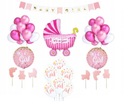 Sada dievčenských balónikov na sprchovanie Baby Girl Pink