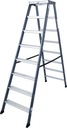 Obojstranne eloxovaný zliatinový rebrík Krause Sepro 2x8