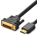 Uzelený obojsmerný kábel HDMI - DVI 2 m čierny (HD106)