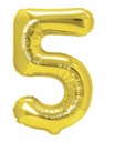 5 fóliových balónov zlatých 100 cm narodeninových