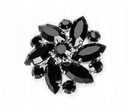 Strieborná čierna klasická brošňa Swarovski Crystals Kiara Vintage darček