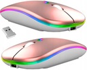 BEZDRÔTOVÁ OPTICKÁ MYŠ LED RGB TENKÁ ĽAHKÁ + BLUETOOTH 2v1 RUŽOVÁ