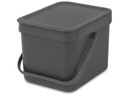 Odpadkový kôš BRABANTIA Sort & Go 6L šedý