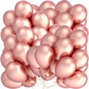 Metalické ružovo zlaté balóny Svadobná párty veľké 100 ks