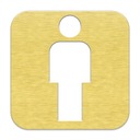 Malý piktogram dvierok Pánska toaleta WC Pan Dibond Gold 10x10 cm
