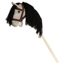 Teddykompaniet Plyšová hračka Kôň na palici, šedá s oťažami, 80 cm