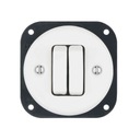 'Retro keramický' dvojitý spínač s/rámčekom WHITE RC-210W