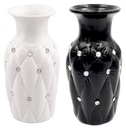 Keramická váza so zirkónmi, očarujúce kryštály, biela